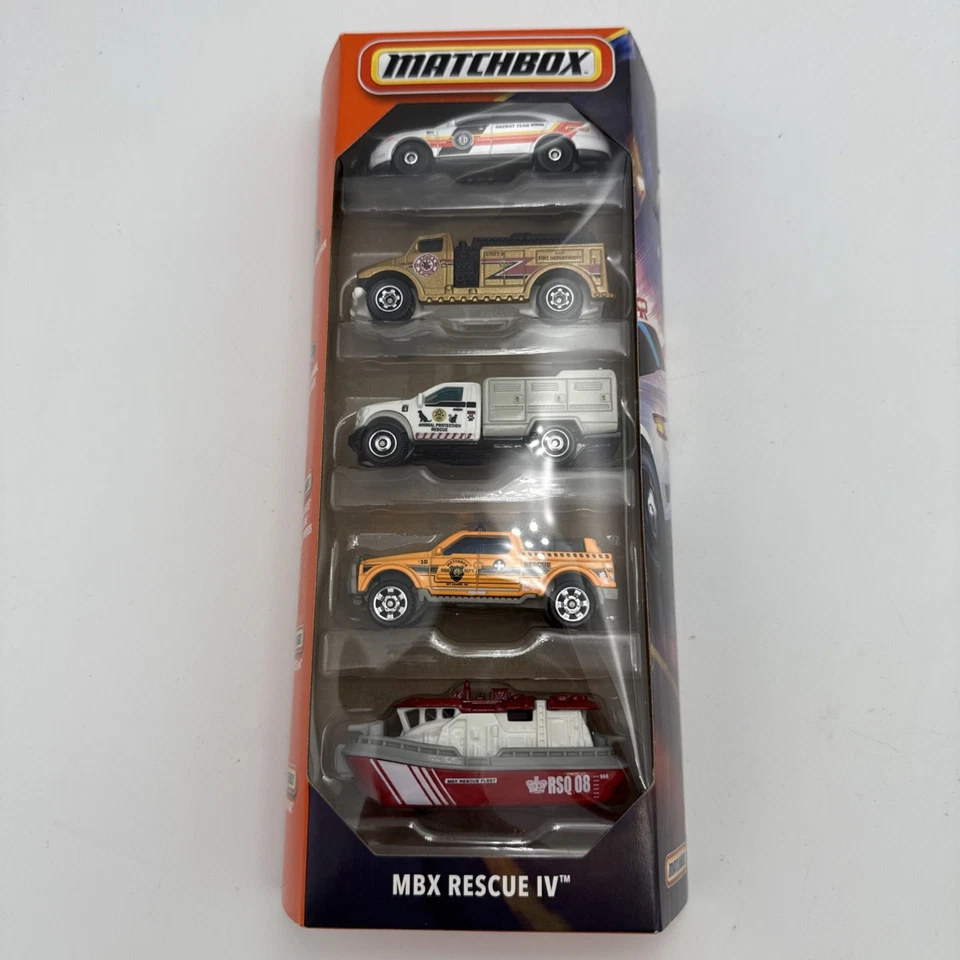 Matchbox 2025 MBX Rescue V 5-Pack-Variation #2 VHTF with Bonus Emergency Cars - Image 3 of 4