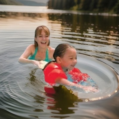 Inflatable Arm Bands Training Aid 3-6 Toddler Swim floaties Orange Pool Boy Girl