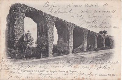 CPA 69 RHONE ca. Lyon ST GENIS-LAVAL Römisches Aquädukt von BONNANT. geschrieben 1904