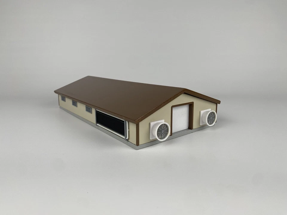 Фермерский сарай для животных 1/64 царапины 40x75 желтовато-коричневые стороны коричневая крыша - Изображение 2 из 4