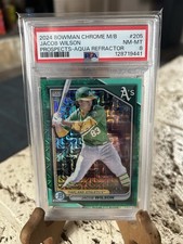 2024 Bowman Chrome - Prospects Jacob Wilson PSA  8 Aqua Refractor /299 RC