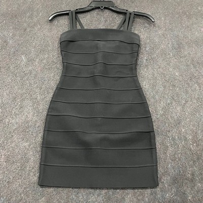 HERVE LEGER Strappy Bandage Mini Dress Women's Size 2XS Black