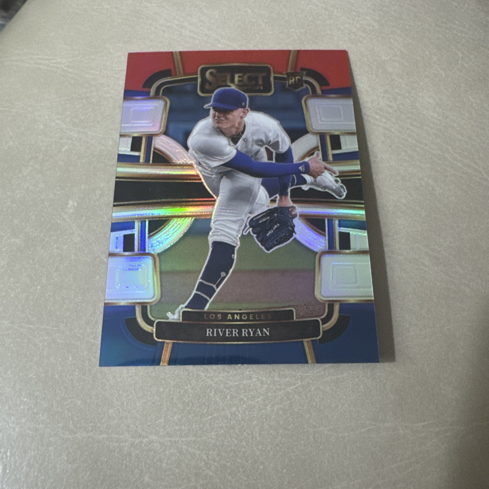 RIVER RYAN 2024 PANINI SELECT #58 RED & BLUE PRIZM ROOKIE RC LOS ANGELES DODGERS