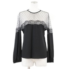 RED VALENTINO Red Valentino Shirt Blouse Polka Dot Floral Lace Combination Flora