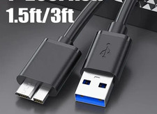4X 3FT USB 3.0 Type A to Micro-B Cable for External Portable Desktop Drive