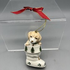 Spode Christmas Tree Ornament Puppy in Boot 3" No box