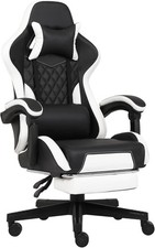 Gaming Chair, Computer Office Chair with Footrest, Linkage Armrests and Lumbar