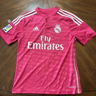 Real Madrid Away football shirt 2014 Soccer Adidas Jersey Youth L Trikot Pink 