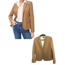 J. Crew Beige Tan Wool Blend Schoolboy Blazer Size 6