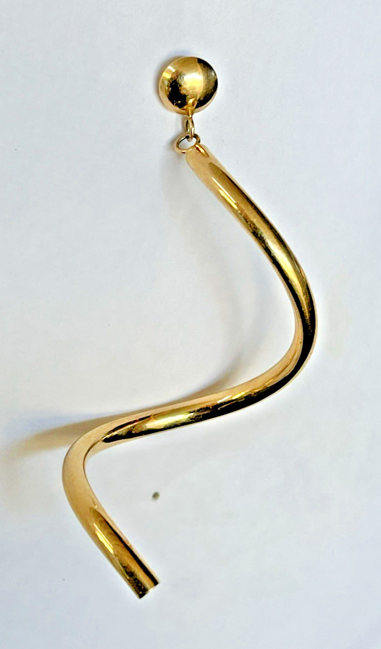 14KYG BEAUTIFUL TWISTED CIRCULAR DANGLE DROP EARR… - image 8