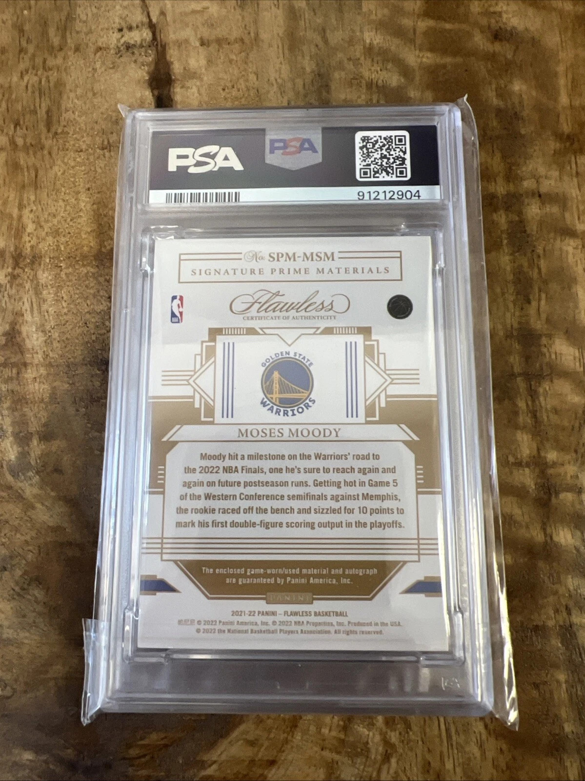 2021 Flawless Moses Moody Signature Prime Materials Auto Ruby PSA 7 15/15 view 4