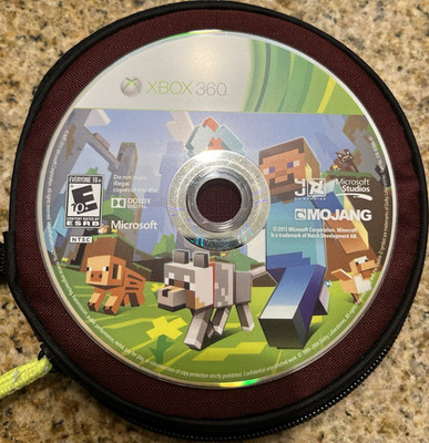 Minecraft Xbox 360 Multiplayer Mojang Microsoft Studios Game DISC ONLY MINT 