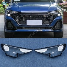 For 2024-2026 Audi Q8 SQ8 RSQ8 Pair Clear Headlight Lens Cover Lampshade Shell 