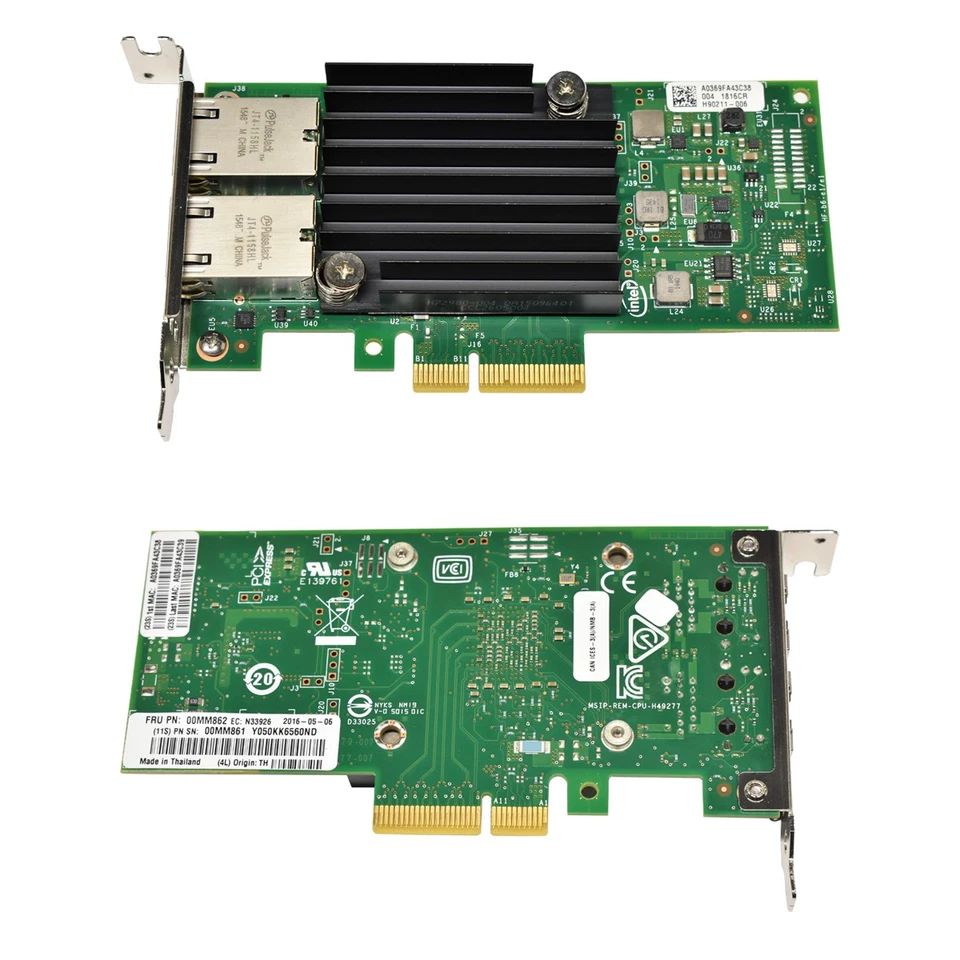 IBM Lenovo X550-T2 10G Ethernet Converged Network Adapter 00MM862 LP - Bild 2 von 4