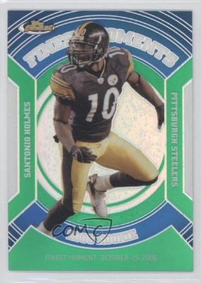 2007 Topps Finest Rookie Moments Green Refractor 39/199 Santonio Holmes 1f0