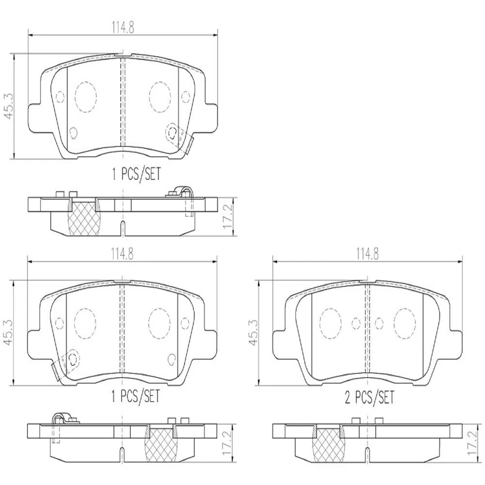 Juego de pastillas de freno de disco Brembo P09023N para Cadillac ATS CTS 13-19 Foto 4 de 4