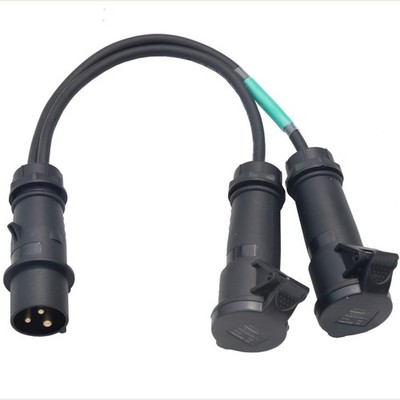 Premium Male to Female Y Type 16A 3pin CEE Socket Electric Splitter Power Cable