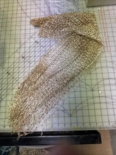 Shear Braided Gold Shaw Soft Stretchy Measures 21x68 Scarf Throw