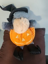 Eeyore Halloween Singing Pumpkin Witch Winnie the Pooh Disney Store Plush Flaws