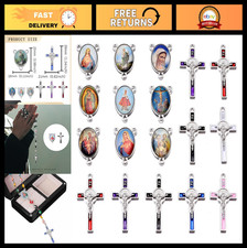 60Pcs Rosary Kit Set - Cross  Center Medal Charms, Jesus  Virgen De Guadalupe