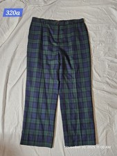Vintage 80s Pendleton Wool Pants Size 16 Blue Morgan Tartan Plaid Made in USA