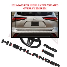 2021 22 23 24 25 For Highlander XSE AWD Rear Tailgate Letter Emblem Overlay Matt