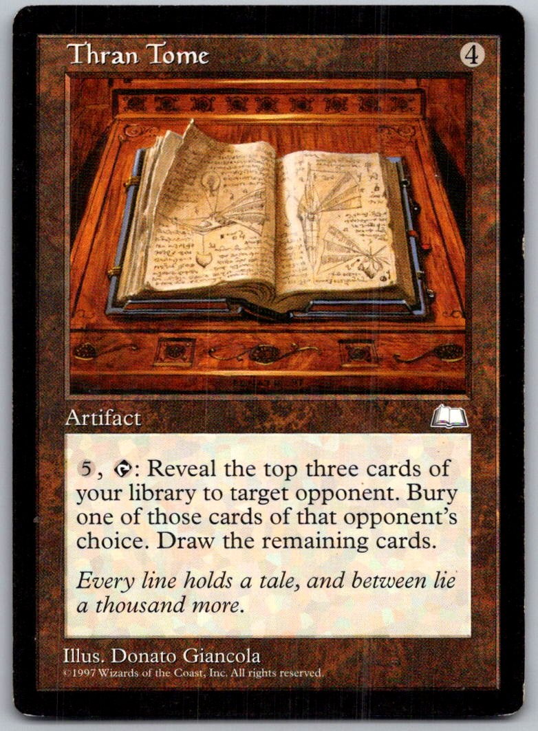 Thran Tome Rare Weatherlight Magic: The Gathering Lightly Played