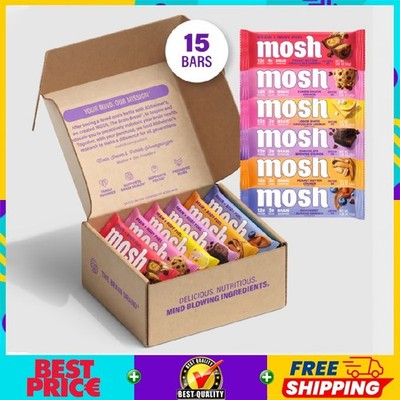 MOSH Protein Bars, Brain + Body Fuel, Mind Blowing Variety Pack Flavor 15 Ct