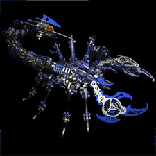 Blue Cyber Scorpion Metal Model Kit 3D DIY Mechanical Scorpion Toy Gift