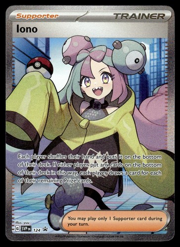 Iono SVP 124 SV Scarlet & Violet Promo Cards Black Star Promo Pokemon Card - NM