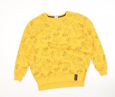 Womens UK XS Regular Disney Yellow Pullover Sweatshirt