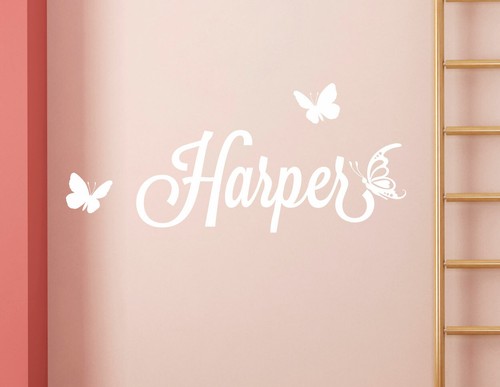 Custom Name Wall Door Sticker Decal Removable Nursery Baby Kids Room Butterflies - Picture 4 of 5