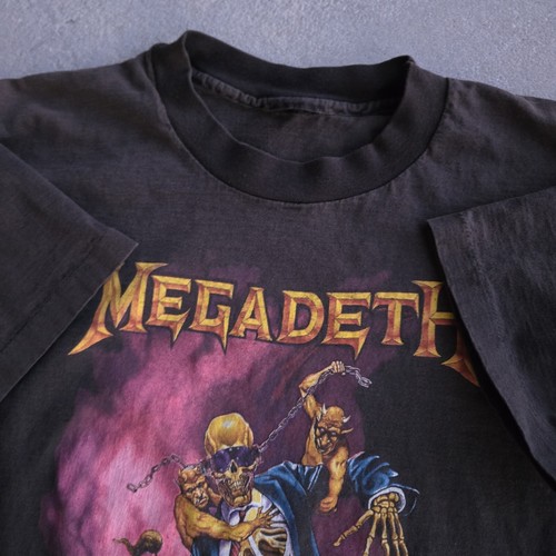 Vtg 90s Megadeth Vic Goes To Hell T-Shirt Large Rock Band Tee 1992 Demons Repka - Picture 13 of 17