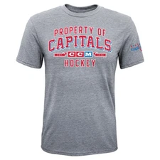 Washington Capitals NHL CCM Youth Grey "Property Block" Tri-Blend T-Shirt