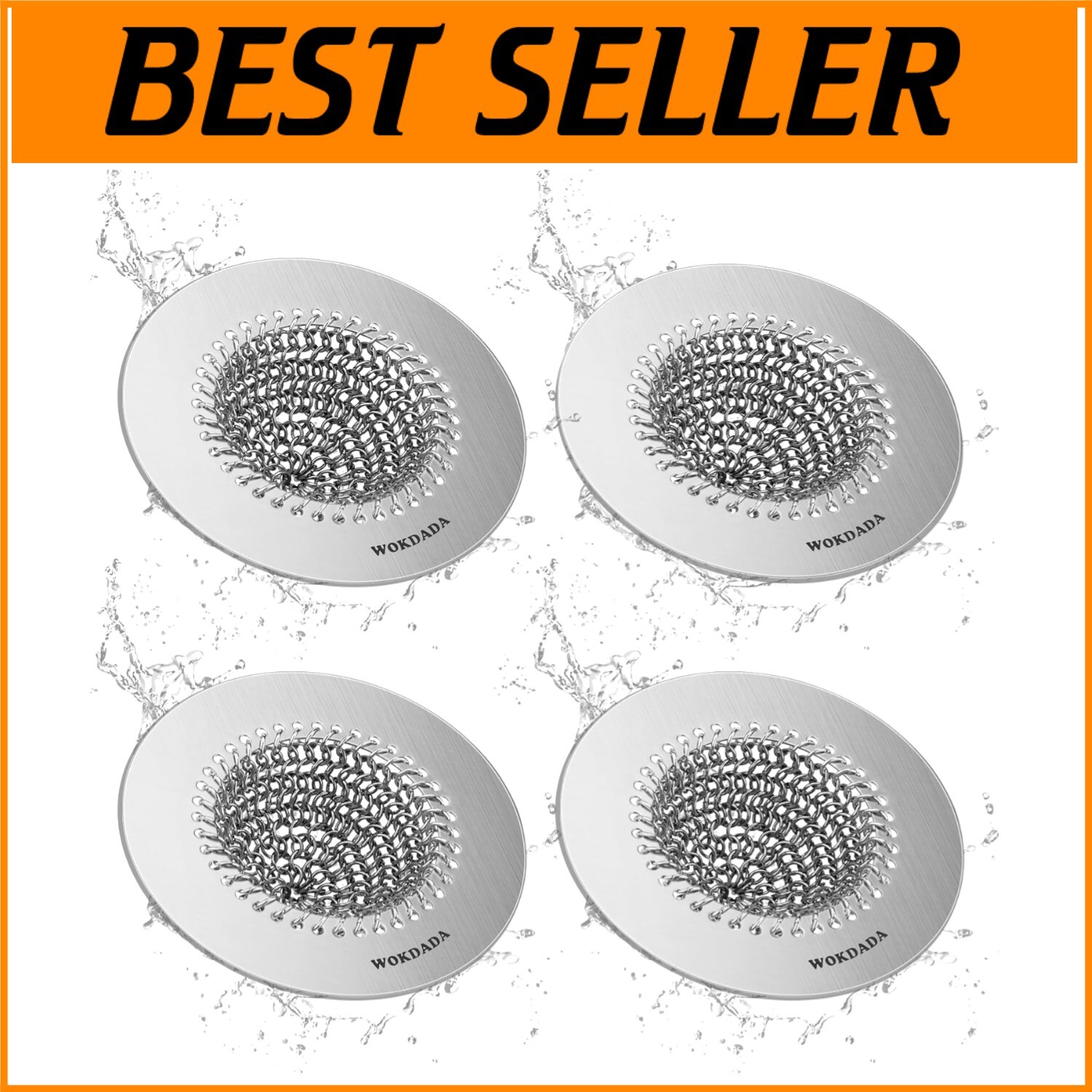 Stainless Steel Universal Sink Strainer Set - 4 Pcs for Effortless Drainage