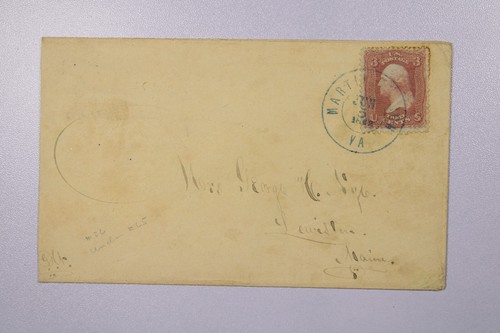1860s Martinsburg (W) VA Fancy Blue Cancel / Over # 26 - L37871