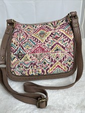 Sacroots Multicolor/tan Leather And Canvas Cross Bod Bag