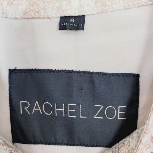 Rachel Zoe Shimmery Evening Jacket Women's Sz 6 Metallic Rose Gold Spatterd EUC - Picture 8 of 9