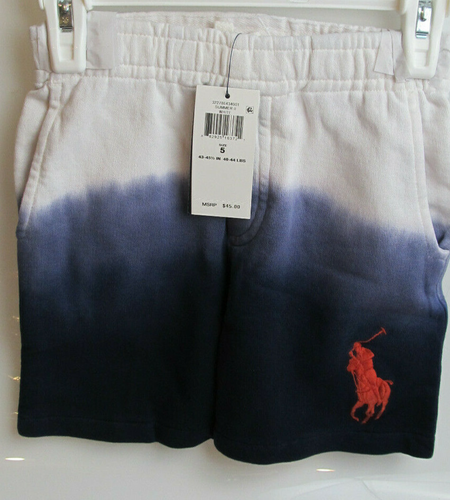 Polo Ralph Lauren Little Boy's Size 5 Big Pony Ombre Cotton Terry Shorts NEW - Picture 9 of 11