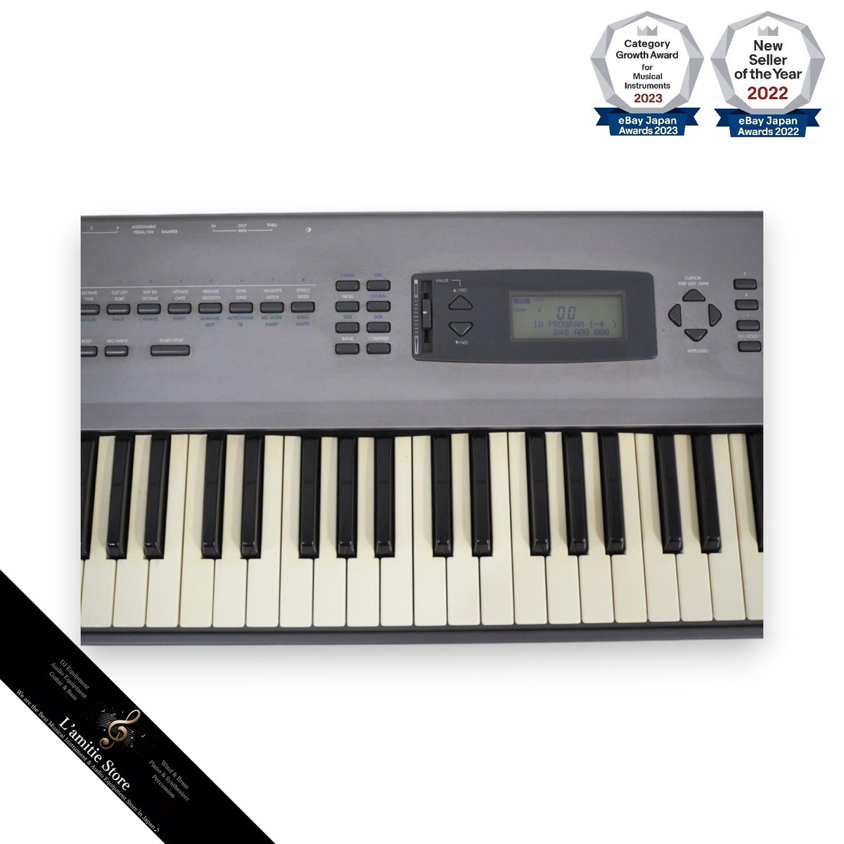 KORG N364 シンセサイザー Korg N364 61-Key Keyboard Synthesizer with Power Cable Used