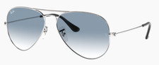 Ray-Ban Aviator Gradient Light Blue Silver Frame Sunglasses RB3025 003/3F 55