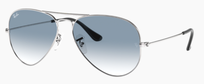 Ray-Ban Aviator Gradient Light Blue Silver Frame Sunglasses RB3025