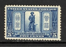 SCOTT 619 1925 5 CENT LEXINGTON CONCORD ISSUE MNH OG F-VF CAT $15!