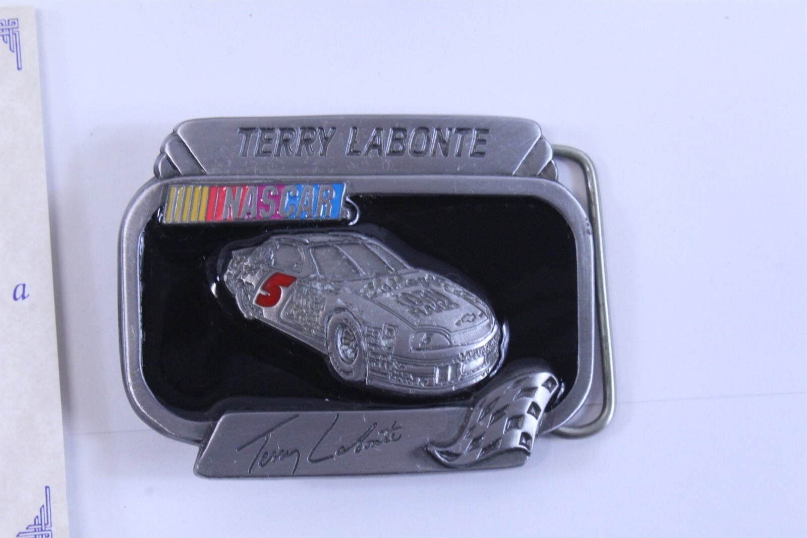 Vintage 1997 Terry Labonte NASCAR Belt Buckle Numbered 457-image