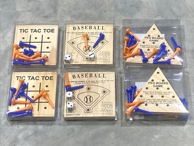 SPT 24-Wood Games Assortment Of 3, TSC24036 Tic Tax Toe, Baseball,Peg Board Game