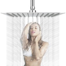 16 Inch Chrome Square Stainless Steel Rain Shower Head Large Thin High Pressure