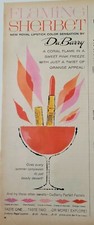 1961 DuBarry Du Barry flaming sherbert lipstick cosmetic art vintage ad