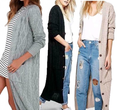 long maxi knitted cardigan
