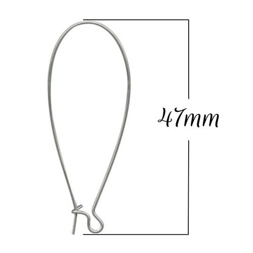 50 Surgical Quality Stainless Steel Kidney Ear Wires 33mm Long 12mm Wide - Imagen 4 de 4