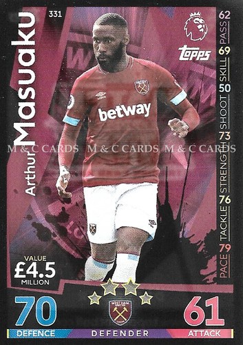 Match Attax 2018/19 18/19 Premier League BASISKARTEN 2018/2019 181-360 - Bild 152 von 181